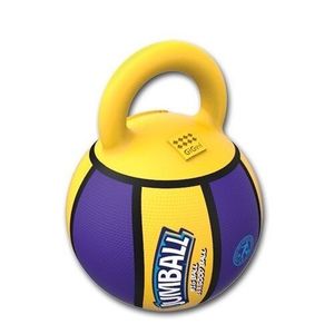 GiGwi Minge de cauciuc pentru câini cu mânerJumball Basketball cu mâner galben, 20 cm imagine