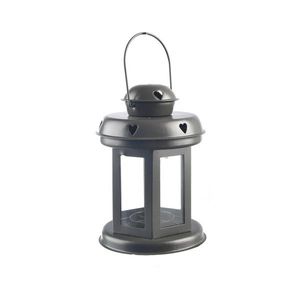 InDecor Lanternă din tablă Heartbeat gri, 10 x 10x 20 cm, gri imagine