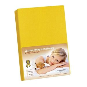 Cearceaf jersey cu elastan, galben, 90 x 200 cm imagine