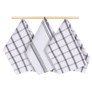 Prosop de bucătărie, carouri, gri, 50 x 70 cm, set 3 buc. imagine