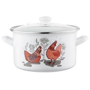 Oală emailată cu capac Emalia Pleszew Rubinka, 22 cm, 4, 7 l, diam. 22 cm imagine