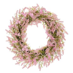 Ghirlanda din flori artificiale mici, diametru 50cm, roz, 50 x 50 x 10 cm imagine