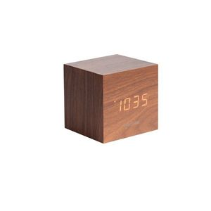 Ceas de masă, de design, Karlsson 5655DW, cualarmă, 8 x 8 cm, maro imagine