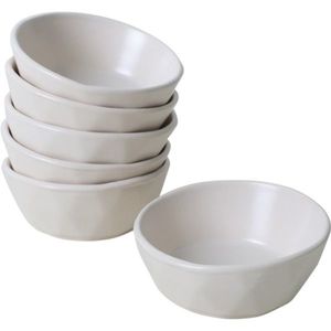 Set de 6 boluri din ceramică Facetta 12 cm, crem, crem deschis imagine