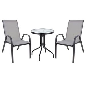 Set de grădină sau balcon Stela 3 buc., gri imagine