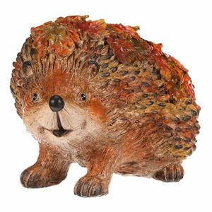 Decorație de toamnă Arici cu frunze, 22 x 13 x 15cm, poliresină imagine