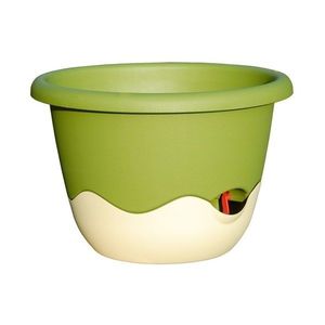 Plastia Ghiveci flori cu auto-udare Mareta verde + bej, diam. 30 cm, verde, diam. 30 cm imagine
