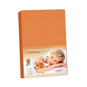 Cearșaf din jersey cu elastan, mandarină, portocaliu, 200 x 220 cm imagine