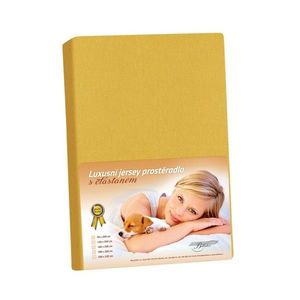 Cearșaf din jersey cu elastan, culoare muștar, galben, 180 x 200 cm imagine