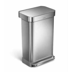 Simplehuman Coș de gunoi cu pedală 45 l, argintiu, argintiu, 45 l imagine