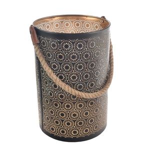 In Decor Sfeșnic metalic Dot negru, 25 x 25 x 35cm imagine