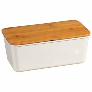 Kesper 58090 Cutie pentru pâine cu tăbliță, albă, 34 x 14 x 18 cm imagine
