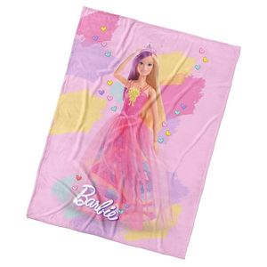 Carbotex Pătură pentru copii Barbie Lumea curcubeului, 130 x 170 cm imagine