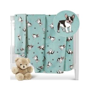 Bellatex Pătură pentru copii Ella Buldočekalbastră, 100 x 150 cm imagine