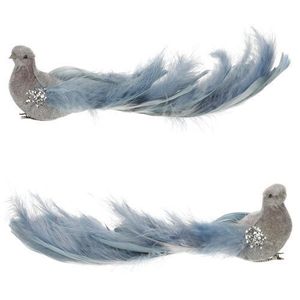 Păun albastru cu clips, 25 x 8 x 6 cm, set 4 buc. imagine