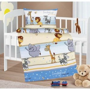 Bellatex Lenjerie de pat din bumbac pentru copiiAgáta Safari albastru, 90 x 135 cm, 45 x 60 cm imagine