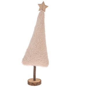 Decorațiune de Crăciun Pom de Crăciun din materialtextil 45, 5 cm, fleece pufos, crem imagine