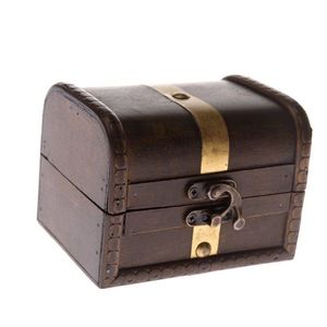 Cufăruț din lemn cu dungă aurie, maro, 11 x 8, 5 x8 cm imagine