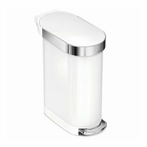 Simplehuman Coș de gunoi cu pedală Slim 45 l, alb, alb imagine