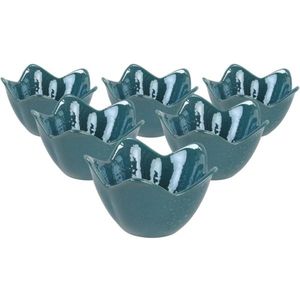 Set de 6 boluri ceramice Lotus 11, 8 cm, turcoaz, turcoaz imagine
