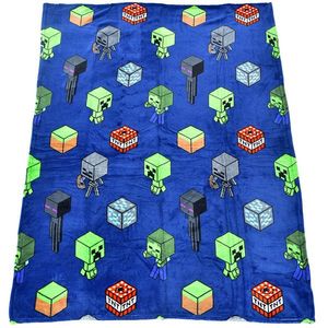 Carbotex Pătură pentru copii Minecraft Mob Monster, 130 x 170 cm imagine