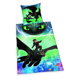 Lenjerie de pat din bumbac Herding Dragons, 135 x200 cm, 80 x 80 cm imagine