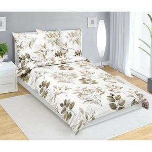 Bellatex Lenjerie de pat din satin Frunze maro, 140 x 220 cm, 70 x 90 cm, 140 x 220 cm, 70 x 90 cm imagine