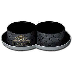 Moderna Dvojmiska pentru pisici Trendy Luxuriousnegru, 2x 0, 35 l imagine