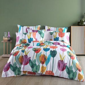 BedTex Lenjerie de pat din satin Tulipi, 140 x 200 cm, 70 x 90 cm, 140 x 200 cm, 70 x 90 cm imagine
