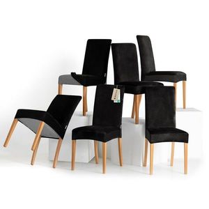 Restilo Husă pentru scaun Sento negru, 48 x 48 x 58 + 10 cm, set de 6 bucăți, negru imagine