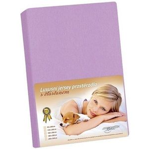 Cearșaf din jersey cu elastan violet, 160 x 200 cm, mov, 160 x 200 cm imagine