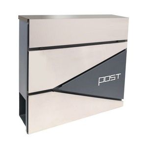 Cutie poștală 371 x 362 x 105 mm, Zinc + oțelinoxidabil cu orificiu pentru ziare imagine