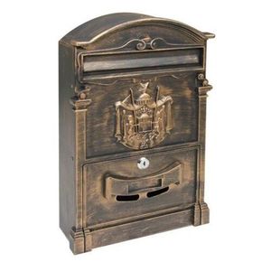 Cutie poștală din oțel cu aluminiu Vintage, aurie imagine