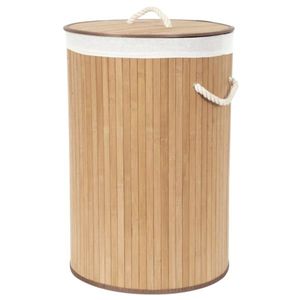 Compactor Coș pentru rufe murdare Bamboo rotund, natural, naturală imagine