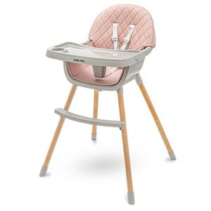 Scaun de masă pentru copii Baby Mix Freja wooden, roz imagine