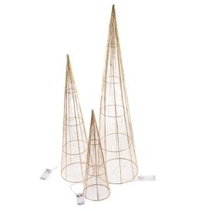 Set de conuri luminoase de Crăciun Golden Glow, 3 buc. imagine