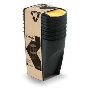 Coș pentru sortarea deșeurilor Sortibox 35 l, 4bucăți, negru imagine