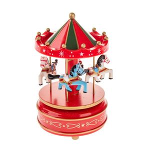 Carusel cu căluți, 18 cm, roșu, roșu imagine