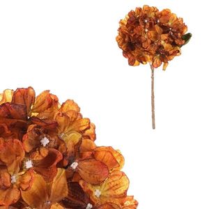 Hortensie portocalie - floare artificială tăiată, 62 cm, portocaliu imagine