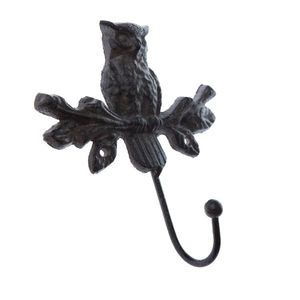 Cârlig din fontă Sova negru, 15 x 15 cm imagine