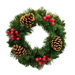 Coroniță decorativă cu fructe de soc și conuri, 25 cm imagine