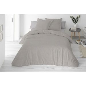 Lenjerie de pat din bumbac și in, gri, 220 x 200 cm, 2x 70 x 80 cm imagine