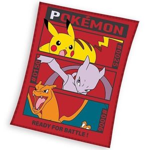Carbotex Pătură pentru copii Pokémon Pikachu MewToo și Charizard, 110 x 140 cm imagine