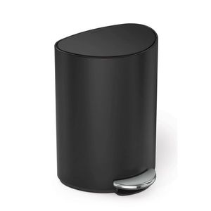 Coș cu pedale Simplehuman 6 l, semirotund, oțelnegru mat, plastic, negru imagine