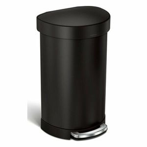 Simplehuman Coș de gunoi semicircular cu pedală șicadru din oțel inoxidabil, 45 l, negru imagine