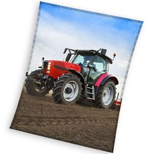 Pătură pentru copii Carbotex Tractor pe câmp, 130x 160 cm imagine