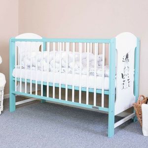 Pătuț New Baby Elsa Zebra, alb-mint imagine