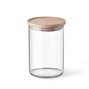 Simax 5152 borcan din sticlă cu capac din lemn, 0, 8 l imagine