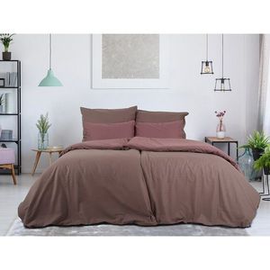 B.E.S. Petrovice Lenjerie de pat din bumbac Double face maro/bordó imagine