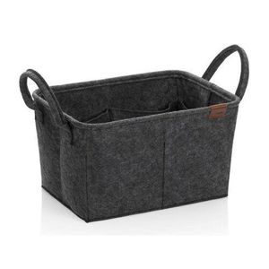 Coș de depozitare cu mânere Kela Fay, 35 x 25 cm, gri închis imagine